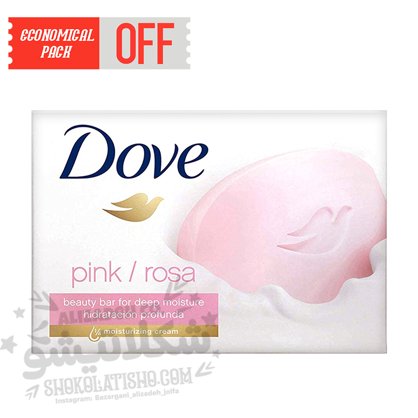 صابون مرطوب کننده و تغذیه کننده گل سرخ داو مدل Pink وزن ۹۰ گرم