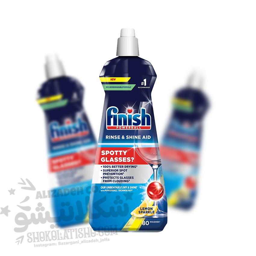 مایع جلادهنده ماشین ظرفشویی فینیش مدل RINSE & SHINE AID با رایحه لیمو ۴۰۰ میل