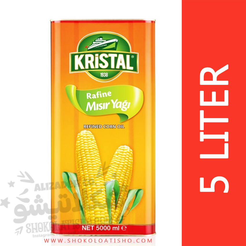 روغن ذرت کریستال فرابکر و تصفیه‌شده ۵ لیتری | Kristal