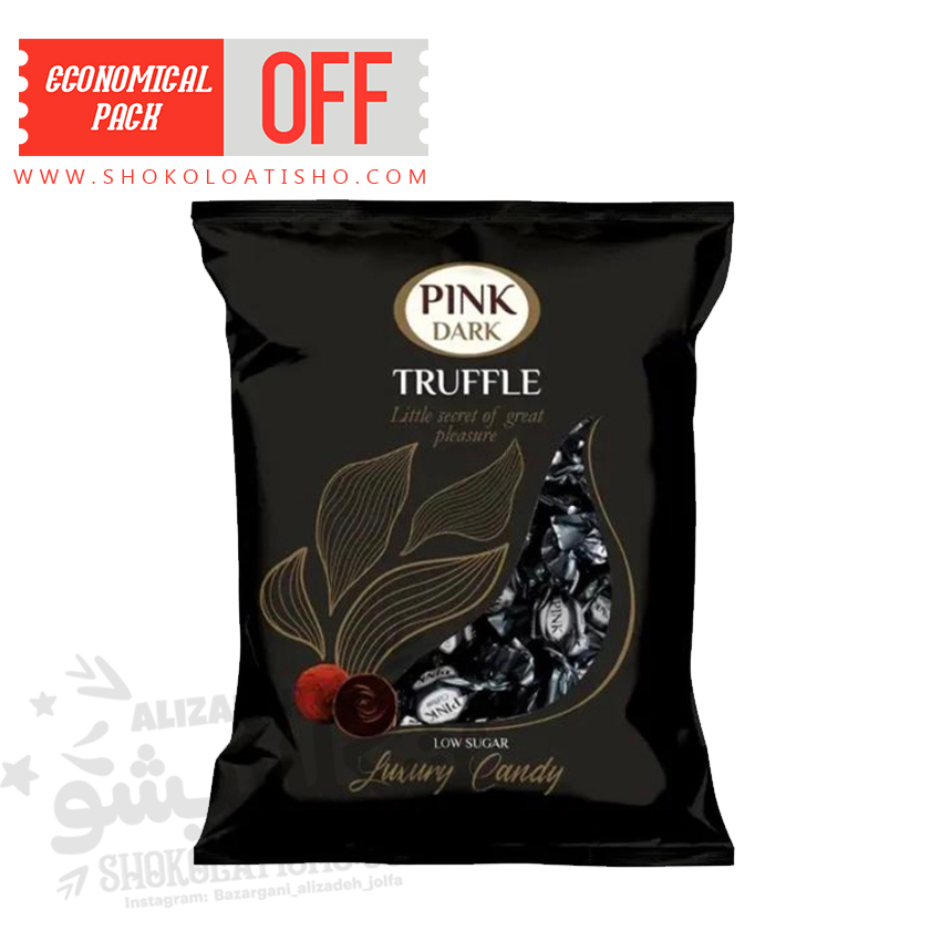 شکلات ترافل تلخ پینک Pink Dark Truffle | شکلات پذیرایی خاص در شکلاتیشو