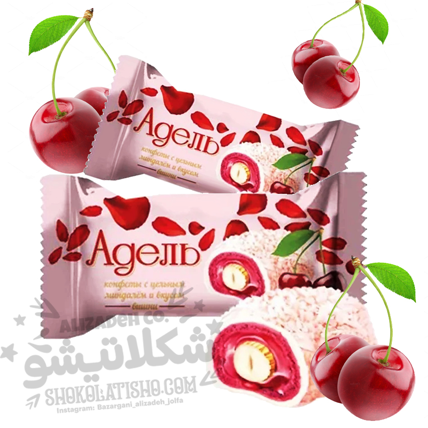 شکلات ویفر نارگیلی با مغز بادام آلبالو آدل آکوند