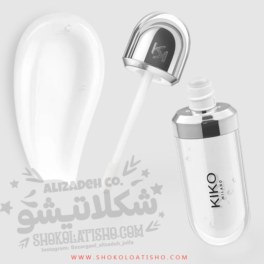 لیپ گلاس شاین دار و براق کیکو Kiko مدل 3D Hydra Gloss رنگ Clear شماره 01