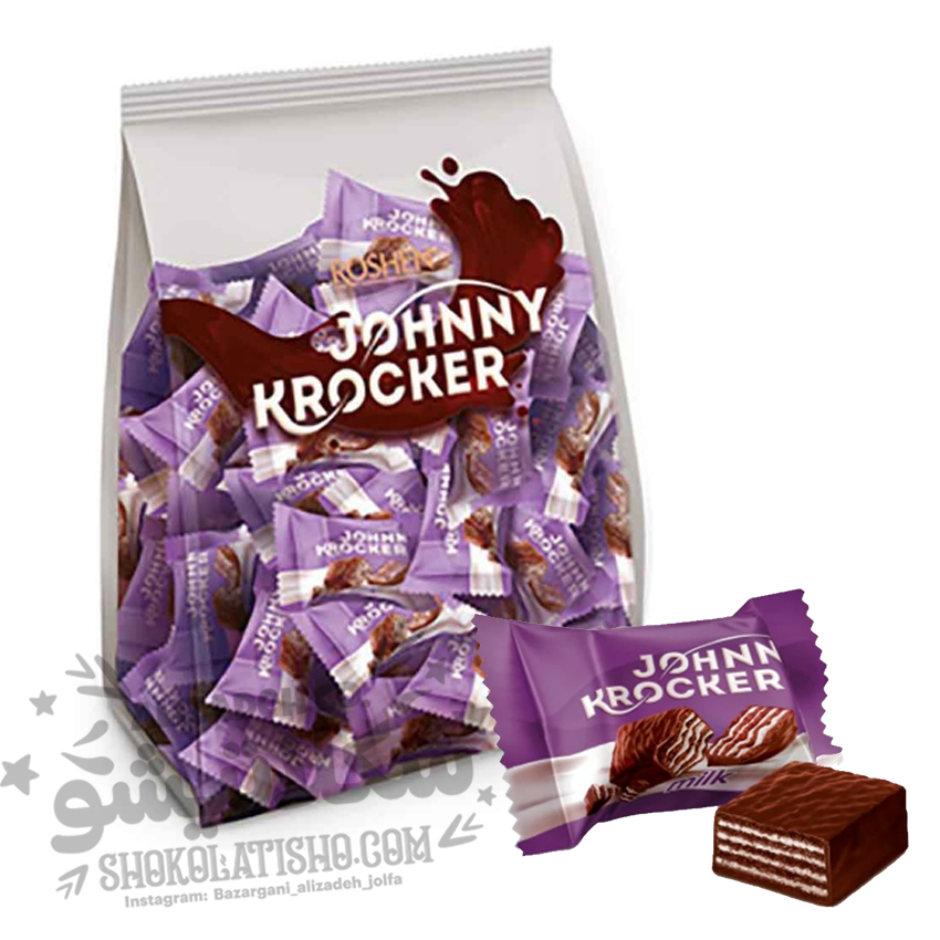 ویفر جانی کراکر Roshen | ویفر شکلاتی ترد با طعم بی‌نظیر شکلات شیری